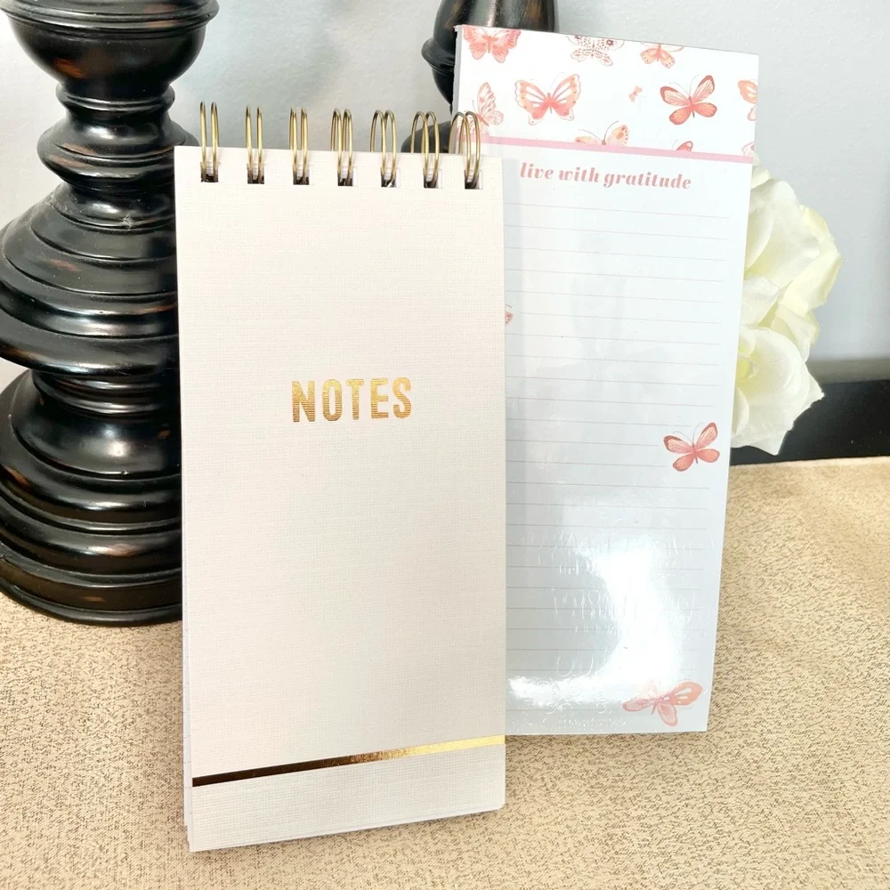 NWT Hardcover SHINE BRIGHT Gold Foil Notebook/Journal Notepad Stationery Bundle